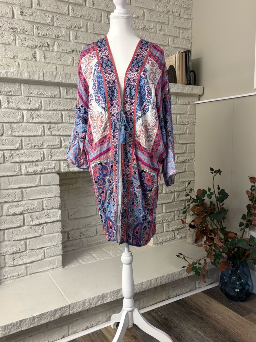 🌟 NWT Tribal 2-in-1 Reversible Boho Kimono Duster | Travel & Beach Wrap S/M